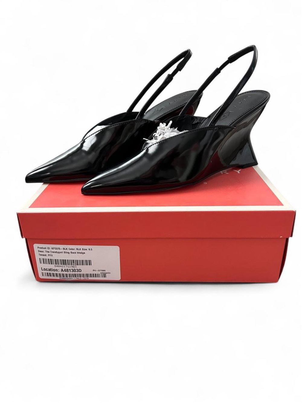 Women’s 9 New in Box Katy Perry Collections sling back wedge heels - Picture 2 of 8